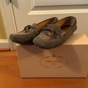 Prada ladies suede loafers
